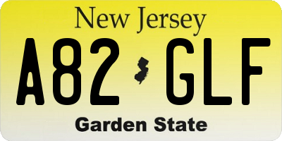 NJ license plate A82GLF