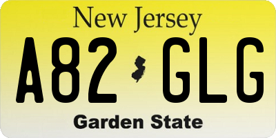 NJ license plate A82GLG