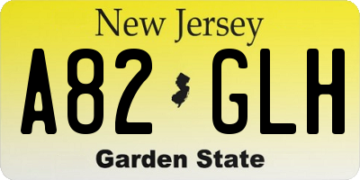 NJ license plate A82GLH