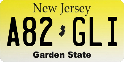 NJ license plate A82GLI