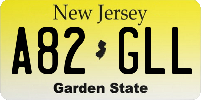NJ license plate A82GLL