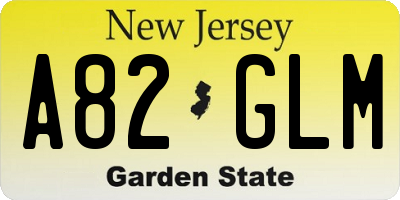 NJ license plate A82GLM