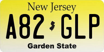 NJ license plate A82GLP