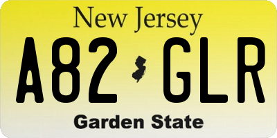 NJ license plate A82GLR