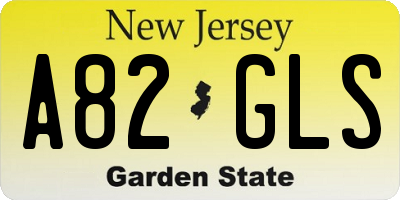 NJ license plate A82GLS