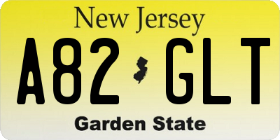 NJ license plate A82GLT