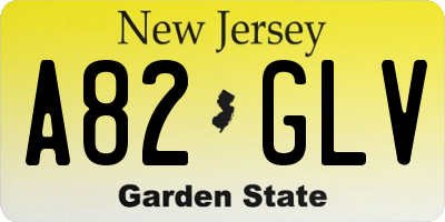 NJ license plate A82GLV