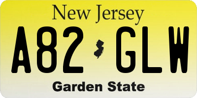 NJ license plate A82GLW