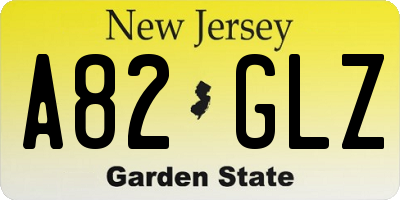 NJ license plate A82GLZ