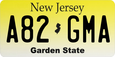 NJ license plate A82GMA