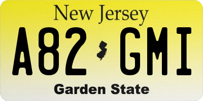 NJ license plate A82GMI