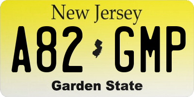 NJ license plate A82GMP