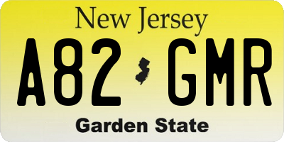 NJ license plate A82GMR
