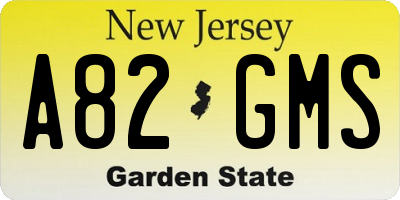 NJ license plate A82GMS