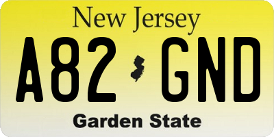 NJ license plate A82GND