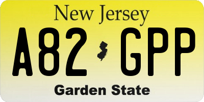 NJ license plate A82GPP
