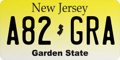 NJ license plate A82GRA
