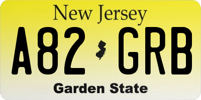 NJ license plate A82GRB