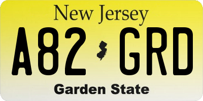 NJ license plate A82GRD