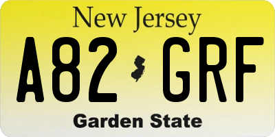 NJ license plate A82GRF