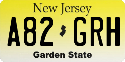 NJ license plate A82GRH