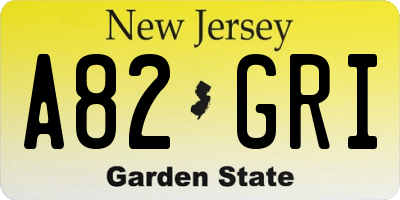 NJ license plate A82GRI