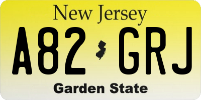 NJ license plate A82GRJ