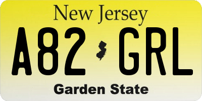 NJ license plate A82GRL