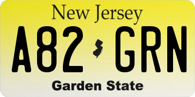 NJ license plate A82GRN