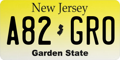NJ license plate A82GRO