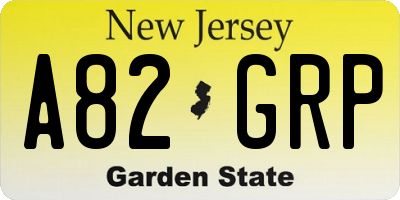 NJ license plate A82GRP