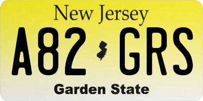 NJ license plate A82GRS