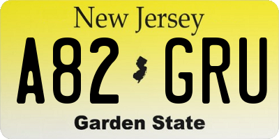 NJ license plate A82GRU