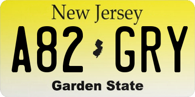 NJ license plate A82GRY