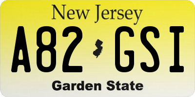 NJ license plate A82GSI