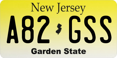 NJ license plate A82GSS