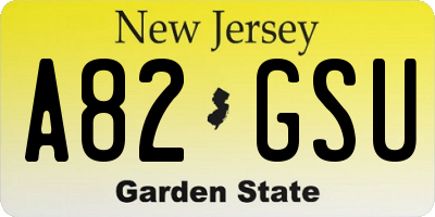 NJ license plate A82GSU
