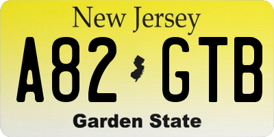 NJ license plate A82GTB