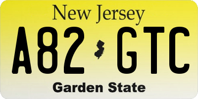 NJ license plate A82GTC