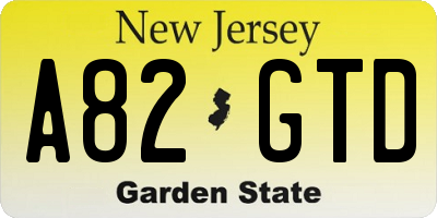 NJ license plate A82GTD