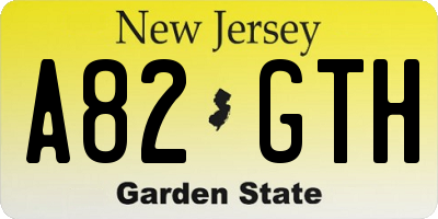 NJ license plate A82GTH