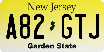 NJ license plate A82GTJ