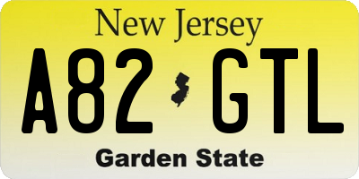 NJ license plate A82GTL