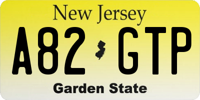 NJ license plate A82GTP