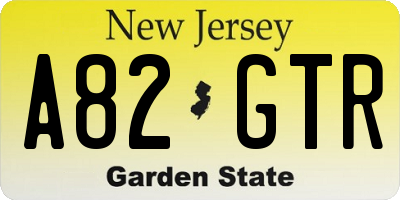 NJ license plate A82GTR