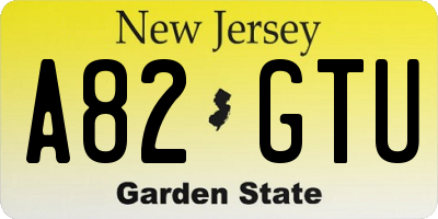 NJ license plate A82GTU