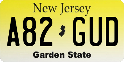 NJ license plate A82GUD