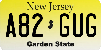 NJ license plate A82GUG