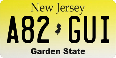 NJ license plate A82GUI
