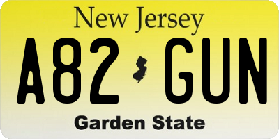 NJ license plate A82GUN